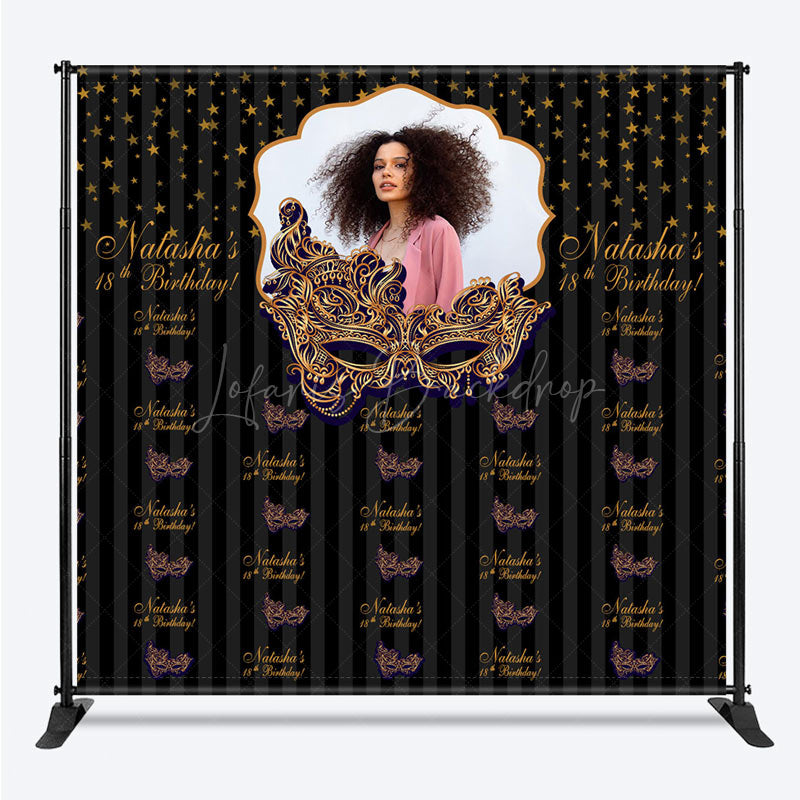 Lofaris Gold Purple Masquerade Custom Step And Repeat Banner