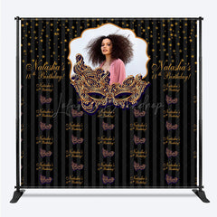 Lofaris Gold Purple Masquerade Custom Step And Repeat Banner