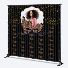 Lofaris Gold Purple Masquerade Custom Step And Repeat Banner