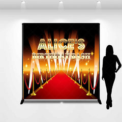 Lofaris Gold Red Carpet Custom Name Birthday Bash Backdrop