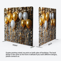 Lofaris Gold Sequin Balloons Holiday Pillow Case Backdrop