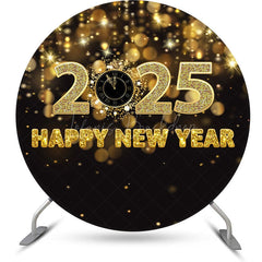 Lofaris Gold Sequins Clock New Year Night Party Round Backdrop