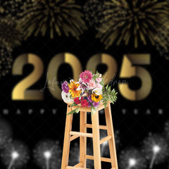 Lofaris Gold Silver Sparkle Night 2025 New Year Backdrop