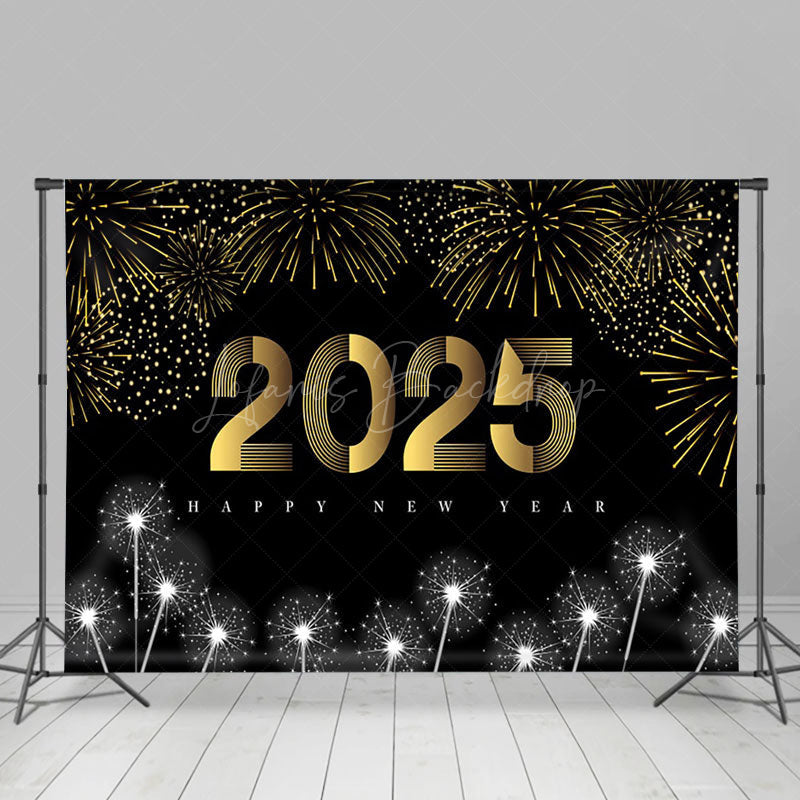 Lofaris Gold Silver Sparkle Night 2025 New Year Backdrop