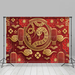 Lofaris Gold Snake Red Lantern Chinese New Year Backdrop