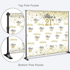 Lofaris Gold White Step And Repeat Custom Birthday Backdrop