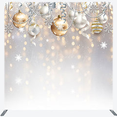 Lofaris Golden Bokeh Christmas Bells Pillow Case Backdrop