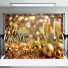 Lofaris Golden Light Circle Ornaments Happy New Year Backdrop