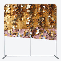 Lofaris Golden Pink Sequins Double-Sided Square Backdrop