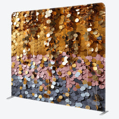 Lofaris Golden Pink Sequins Double-Sided Square Backdrop