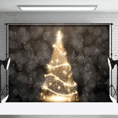 Lofaris Golden Spiral Christmas Tree Star Winter Backdrop