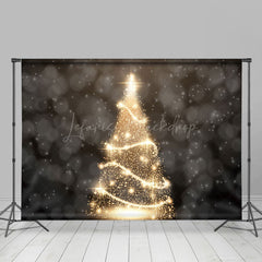 Lofaris Golden Spiral Christmas Tree Star Winter Backdrop