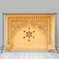 Lofaris Golden Star Of David Patterned Wall Photo Backdrop