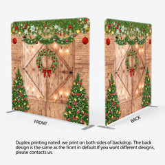 Lofaris Golden Stars Wood Double-Sided Square Xmas Backdrop