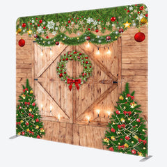 Lofaris Golden Stars Wood Double-Sided Square Xmas Backdrop