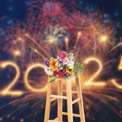 Lofaris Gorgeous Sparks Night Sky 2025 New Year Backdrop