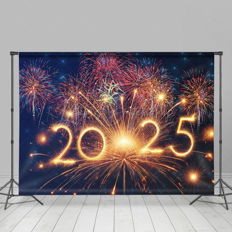 Lofaris Gorgeous Sparks Night Sky 2025 New Year Backdrop