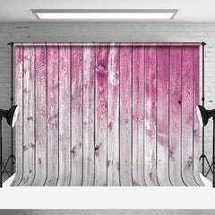 Lofaris Gradient Pink Grey Wood Grain Photography Backdrop