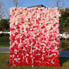 Lofaris Gradient Pink White Rose Artificial Flower Wall