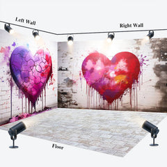 Lofaris Graffiti Red Love Valentines Day Room Set Backdrop