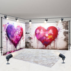 Lofaris Graffiti Red Love Valentines Day Room Set Backdrop