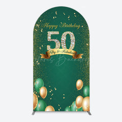 Lofaris Green Balloons Sparkle 50th Birthday Arch Backdrop