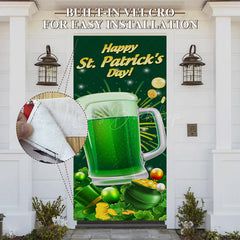 Lofaris Green Beer Clover Happy St Patricks Day Door Cover