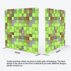 Lofaris Green Brown Pixel Game Square Double-Sided Backdrop