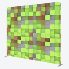 Lofaris Green Brown Pixel Game Square Double-Sided Backdrop