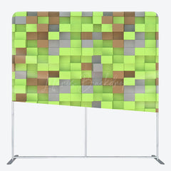 Lofaris Green Brown Pixel Game Square Double-Sided Backdrop