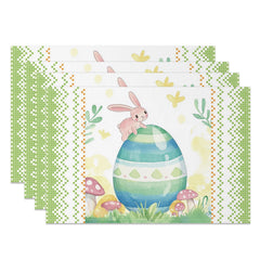 Lofaris Green Bunny Eggs Spring Easter Set Of 4 Placemats