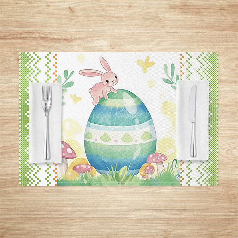 Lofaris Green Bunny Eggs Spring Easter Set Of 4 Placemats