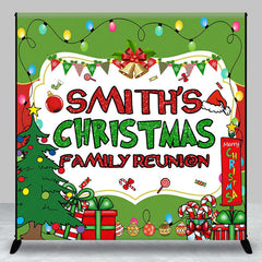 Lofaris Green Christmas Vibe Custom Family Reunion Backdrop