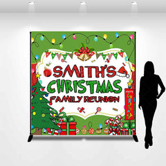 Lofaris Green Christmas Vibe Custom Family Reunion Backdrop