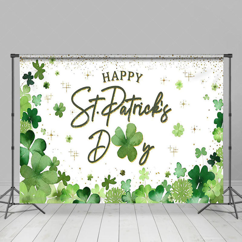 Lofaris Green Clover Gold Twinkling St Patricks Day Backdrop