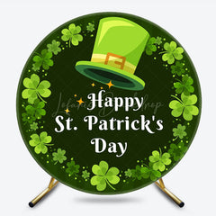 Lofaris Green Clover Hat Round St Patricks Day Backdrop