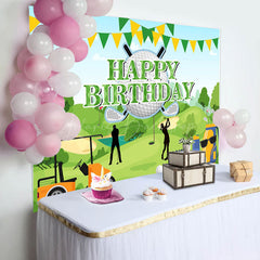 Lofaris Green Field Golf Sports Backdrop For Birthday Party