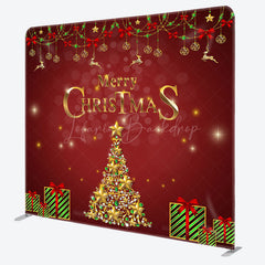 Lofaris Green Gifts Bowknot Xmas Double-Sided Square Backdrop