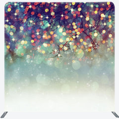 Lofaris Green Gold Glitter Bokeh Double-Sided Square Backdrop