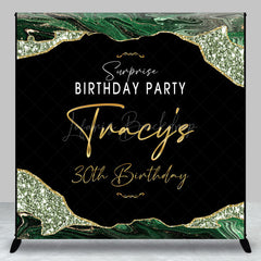 Lofaris Green Gold Marble Custom Name 30th Birthday Backdrop