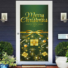 Lofaris Green Gold Merry Christmas Happy New Year Door Cover