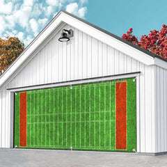 Lofaris Green Grass Goal Football Field Garage Door Banner