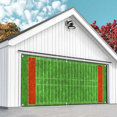 Lofaris Green Grass Goal Football Field Garage Door Banner