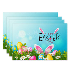 Lofaris Green Lawn Floral Easter Bokeh Set Of 4 Placemats