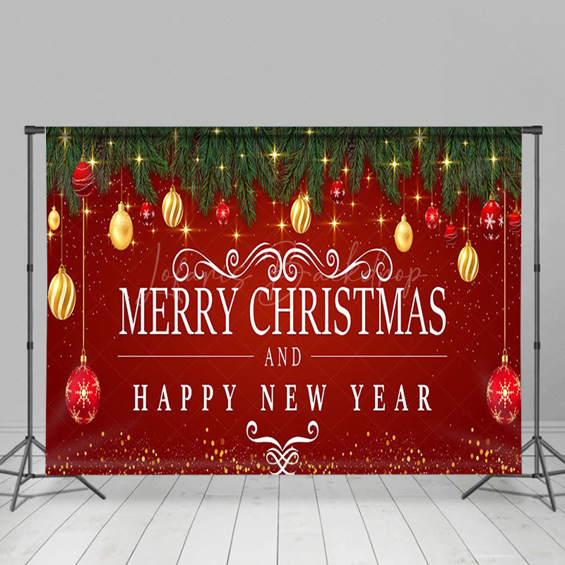 Lofaris Green Leaf Bell Red Festive Merry Christmas Backdrop