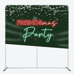 Lofaris Green Light Snow Friendsmas Tension Fabric Backdrop