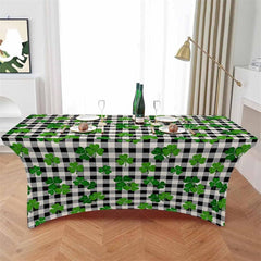 Lofaris Green Lucky Leaves St Patrick Stretch Table Cover