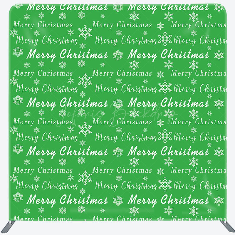 Lofaris Green Merry Christmas Snowflake Pillow Case Backdrop