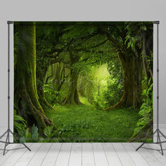 Lofaris Green Natural Forest Landscape Room Set Backdrop