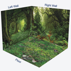 Lofaris Green Natural Forest Landscape Room Set Backdrop